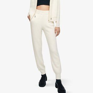 MAJE NWT Cashmere Jogger PORTONETTE White